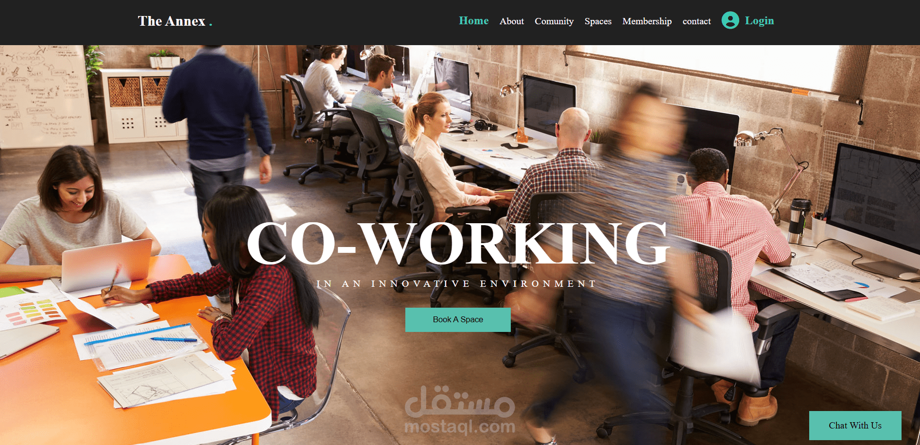 تصميم وبرمجة واجهة مستخدم (Landing Page) لمساحة عمل مشتركة - The Annex