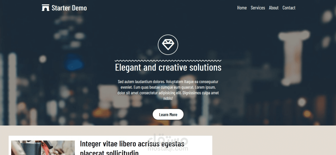 نسخة تجريبية (Demo) من تصميم موقع ويب