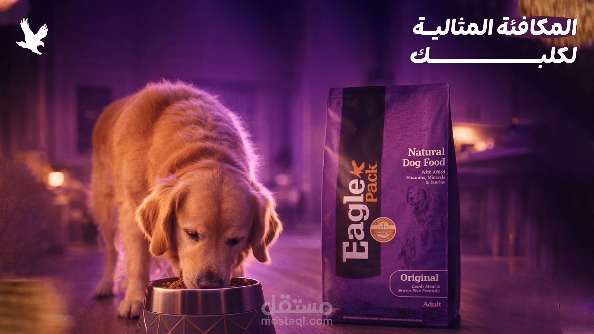 تصميم KV لبراند اكل حيوانات اليفه "Eagle pack"