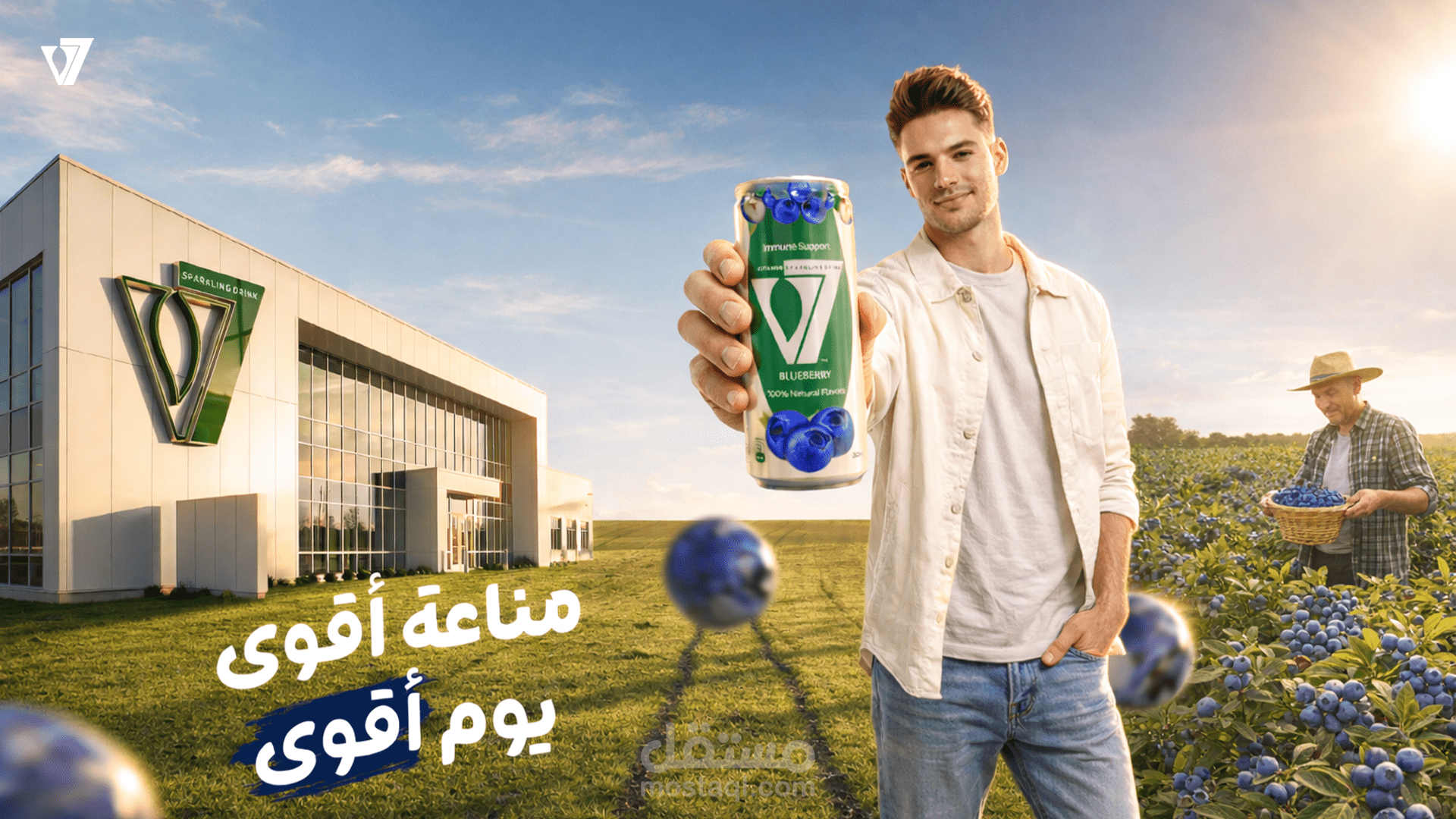 تصميمم KV لمنتج V7 Blue berrey