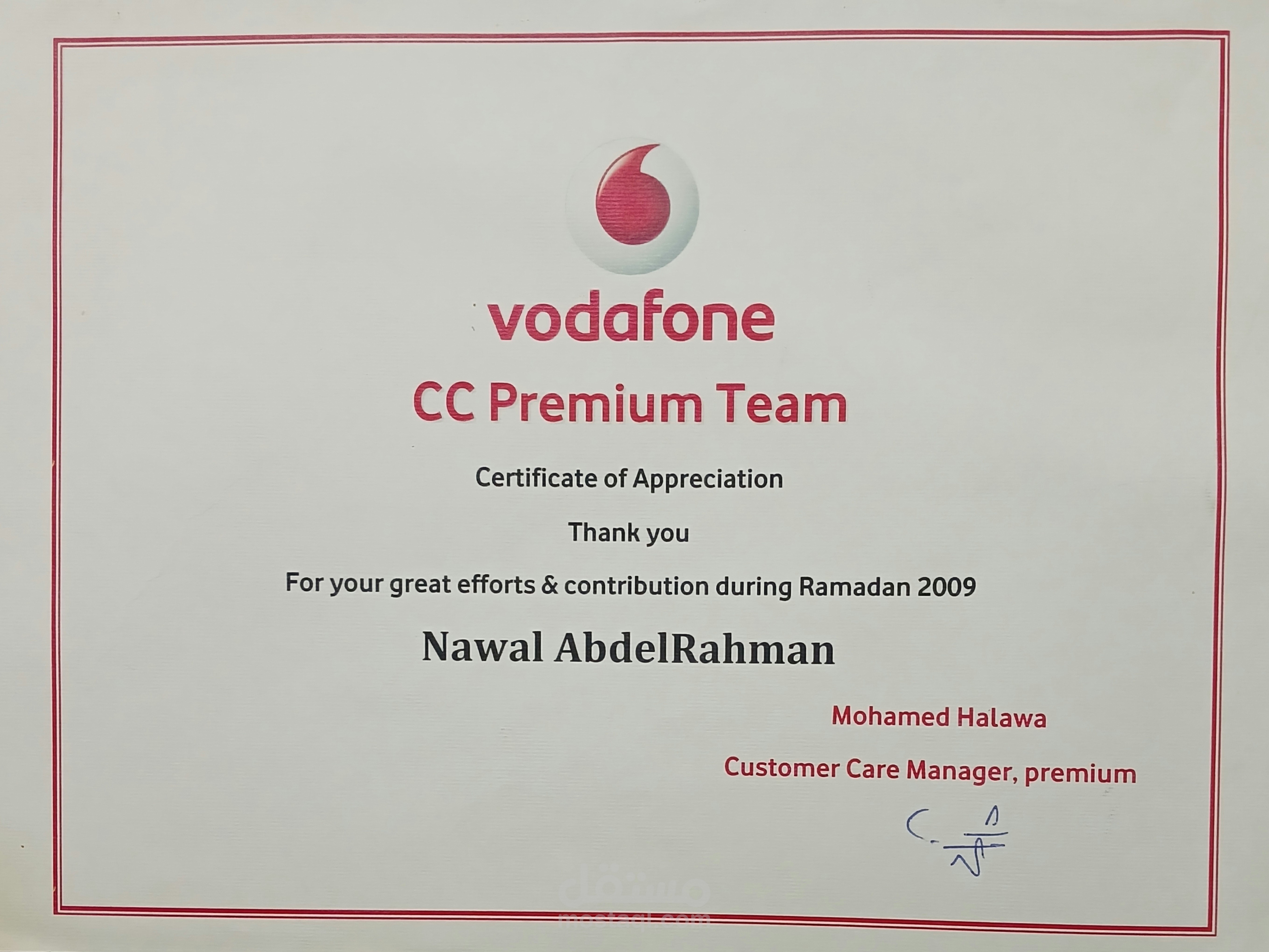 خبرة أكثر من 8 سنوات في بيئة دولية (شركة فودافون) في مجال خدمة العملاء وإدارة العمليات ، CRM ، والعمليات بنظام SAP