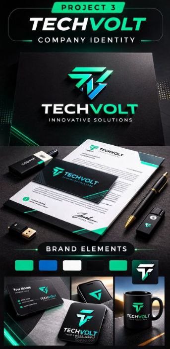 تصميم هوية بصرية متكاملة لشركة تقنية