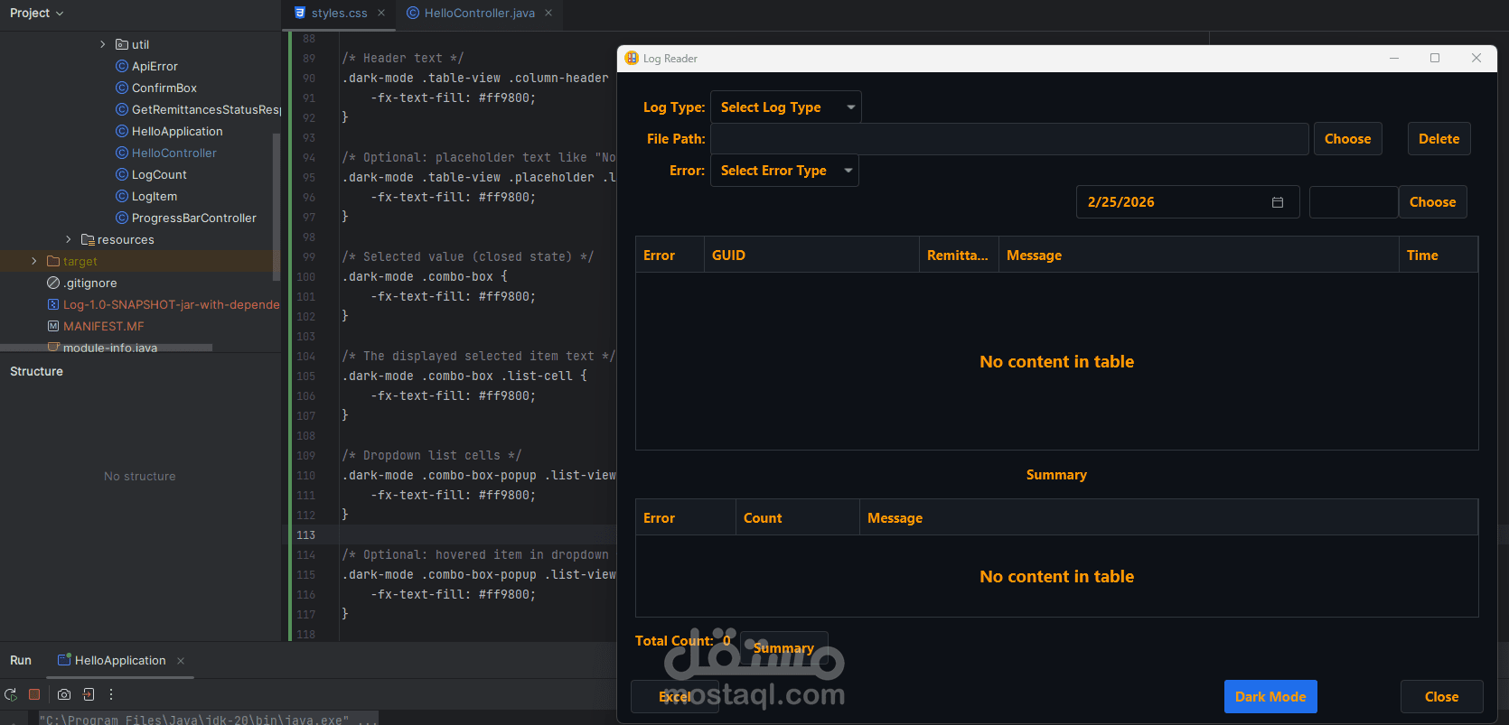 JavaFX-based desktop application
