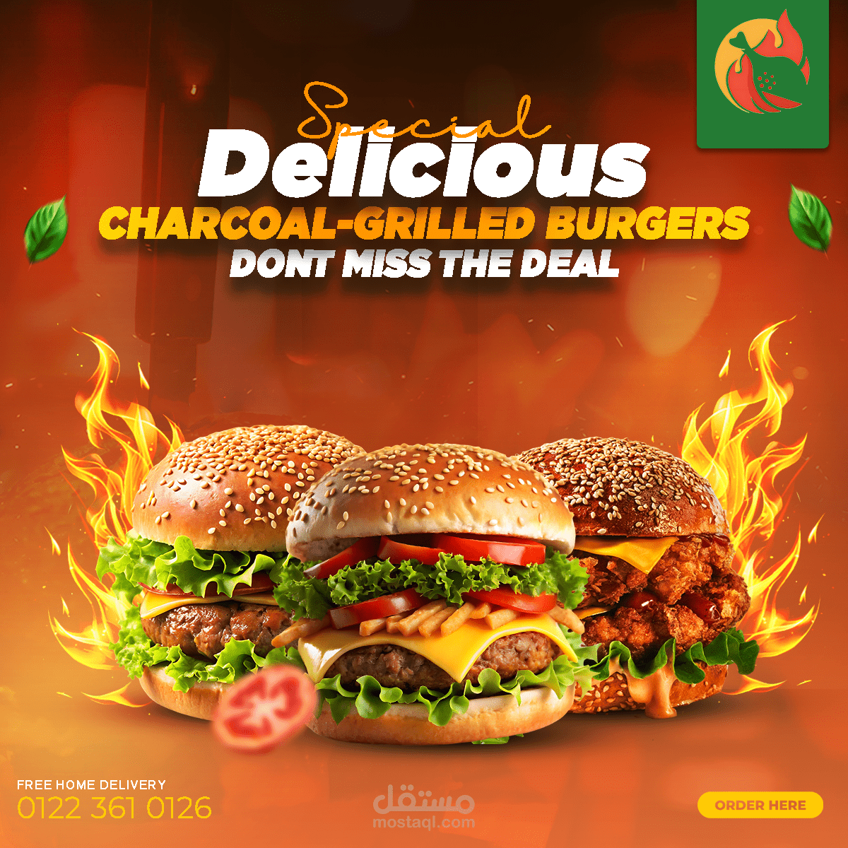 تصميم سوشيال ميديا احترافي لمطعم CrispUp