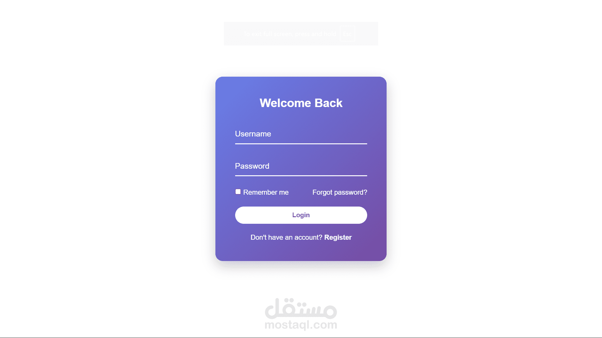 تصميم صفحة تسجيل دخول حديثة باستخدام HTML و CSS