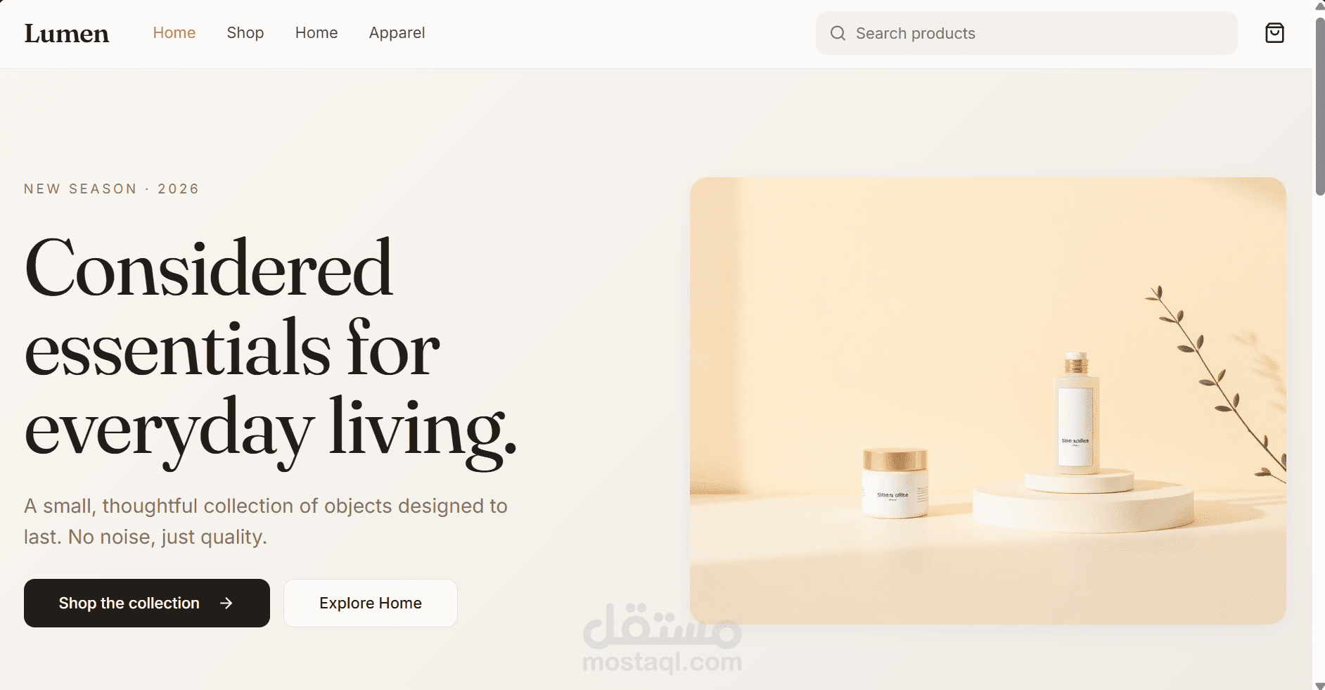 تصميم واجهة متجر إلكتروني حديثة (E-commerce Frontend UI)