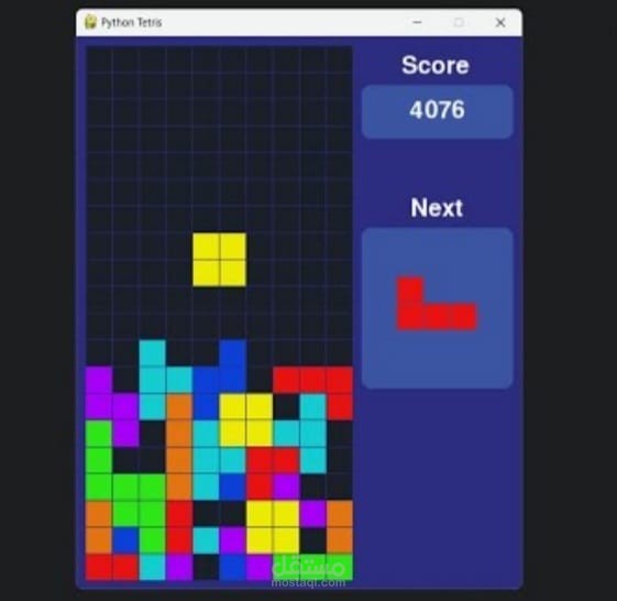 قمت بتطوير لعبة Tetris باستخدام لغة Python
