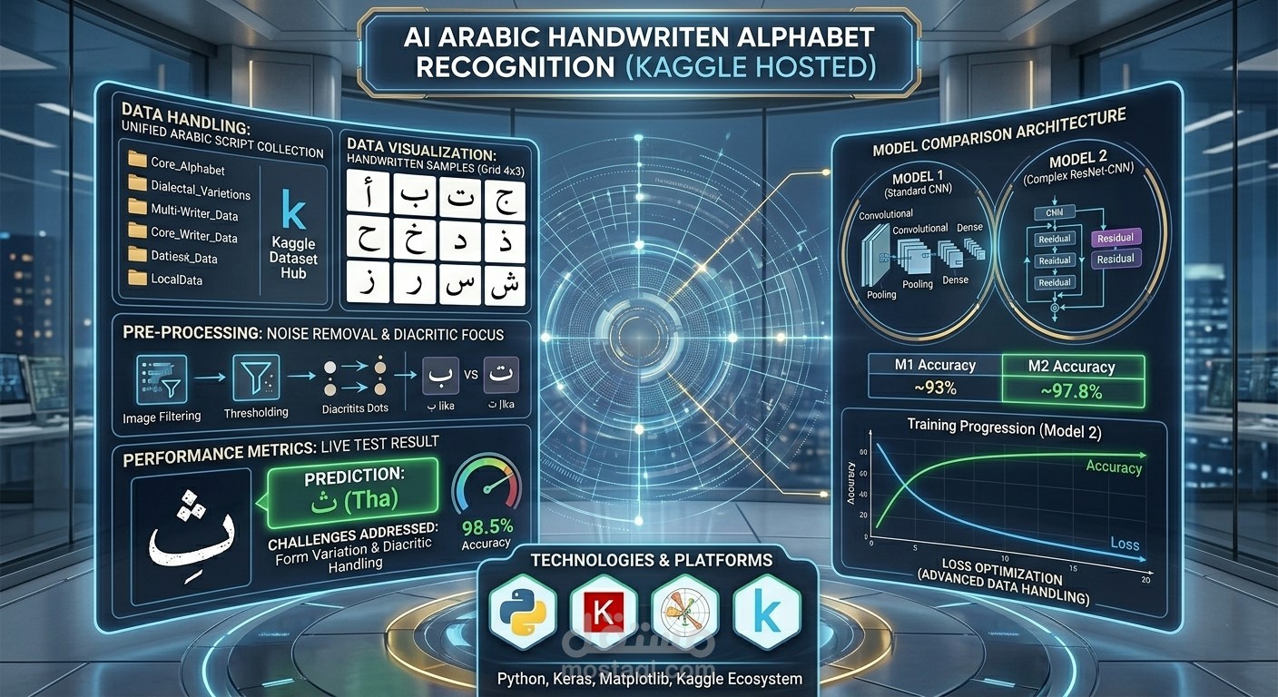 نظام التعرف على الحروف العربية المكتوبة بخط اليد باستخدام التعلم العميق