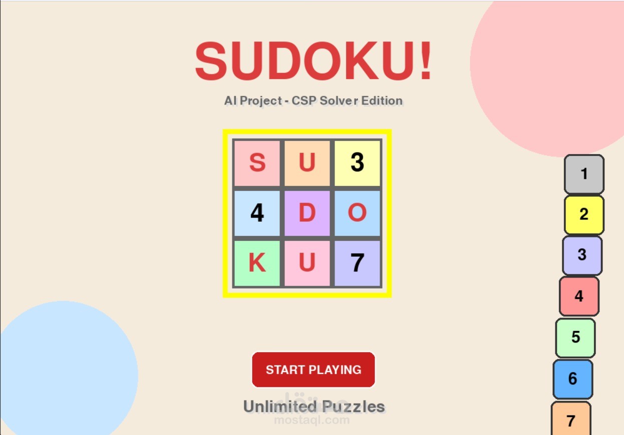 (Sudoku Game with Backtracking Algorithm and Logic Validation (Python