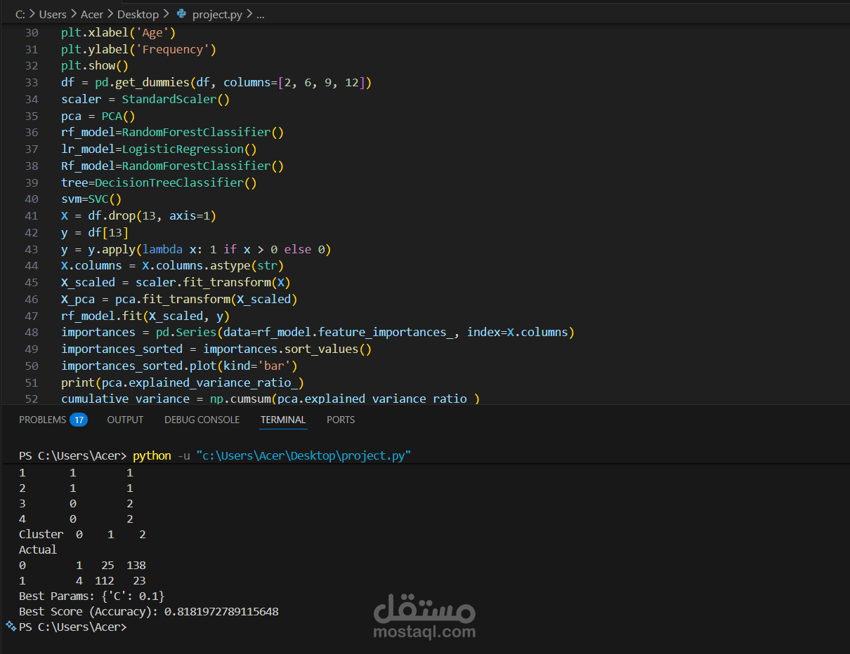 نظام تنبؤ بأمراض القلب باستخدام Machine Learning وتحليل البيانات الطبية