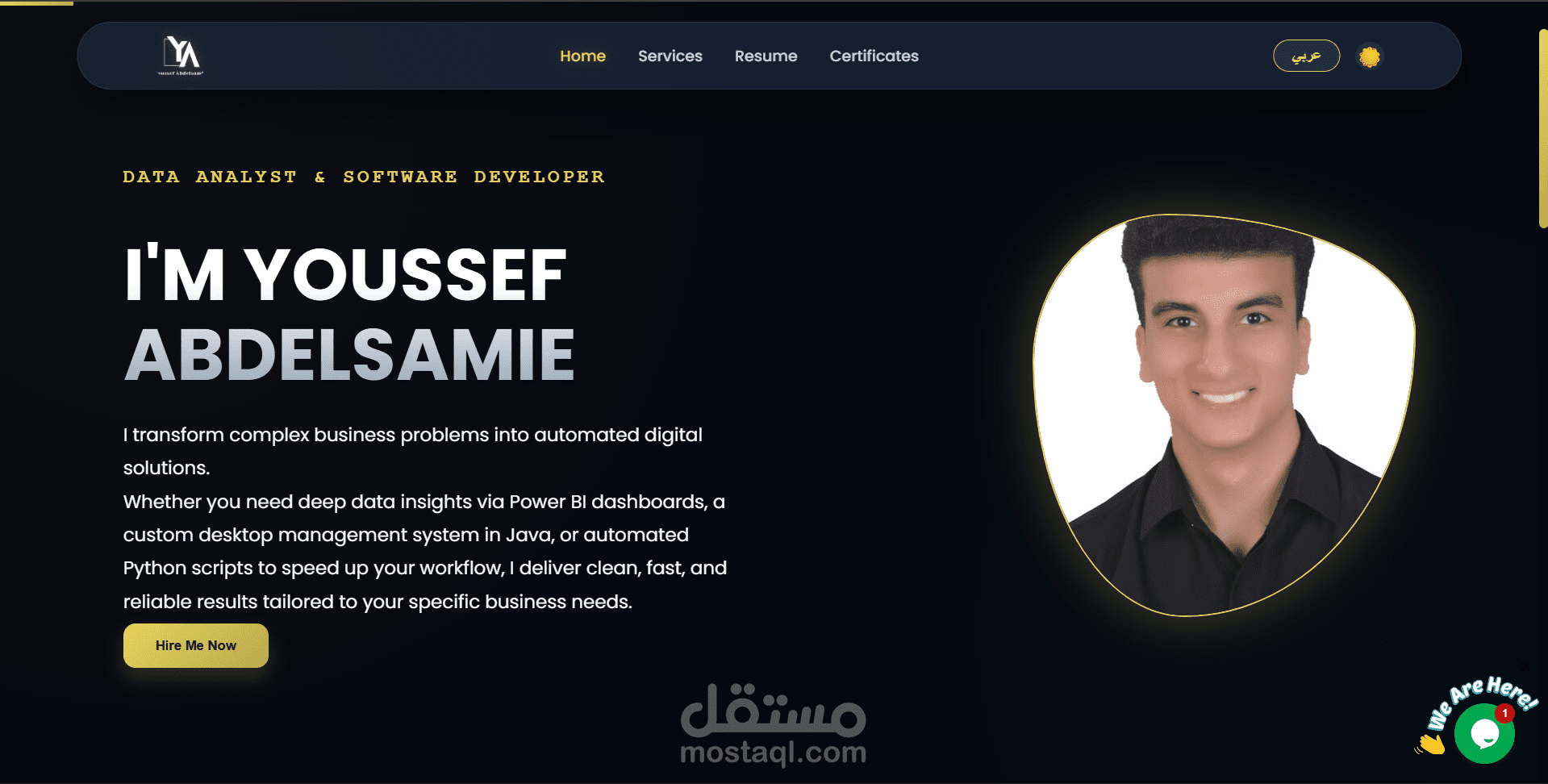 تصميم وتطوير موقع معرض أعمال شخصي (Portfolio) احترافي