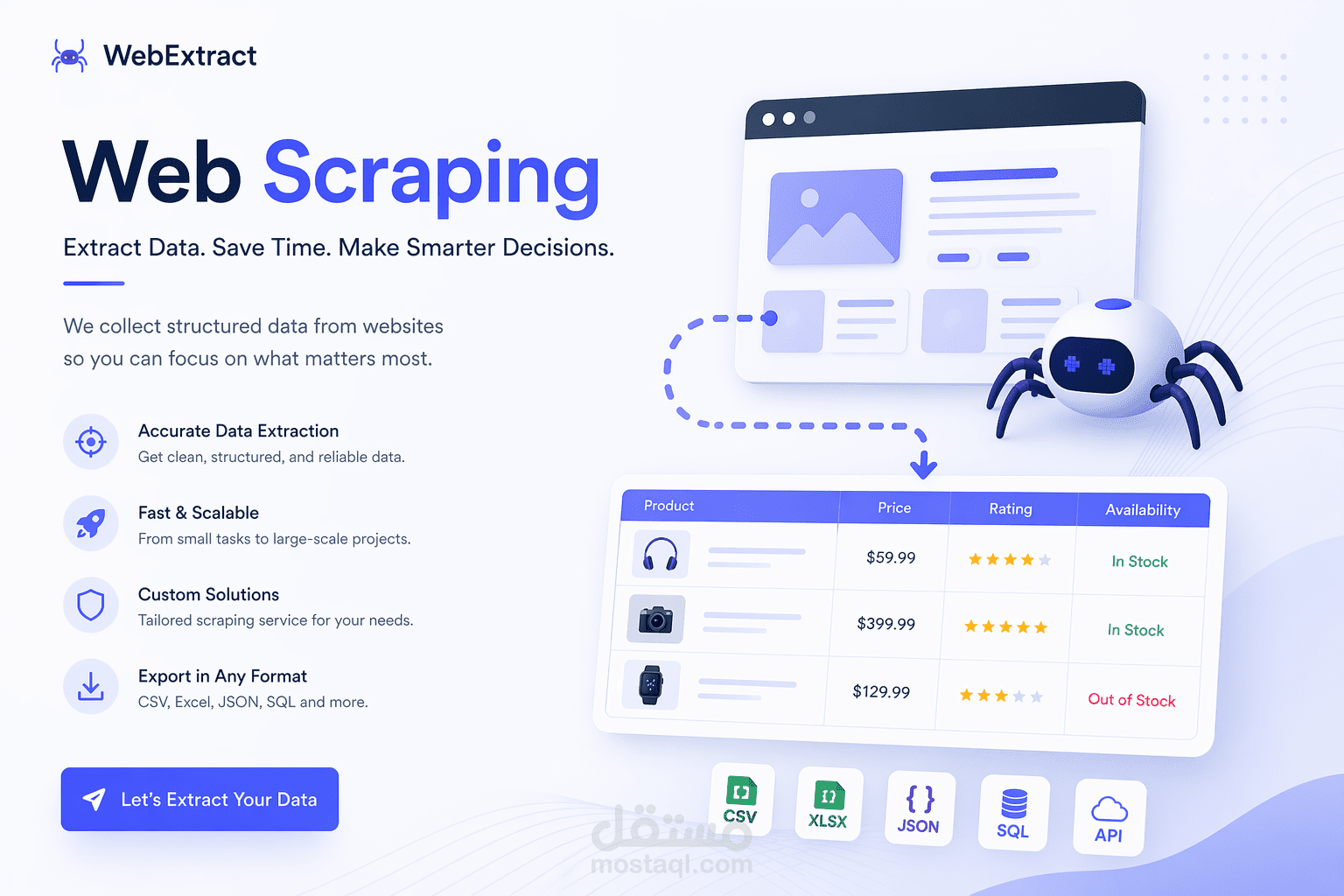 "خبير Web Scraping واستخراج البيانات من المواقع"