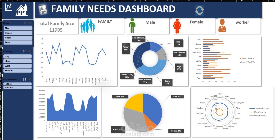 Family Needs Analysis Dashboard