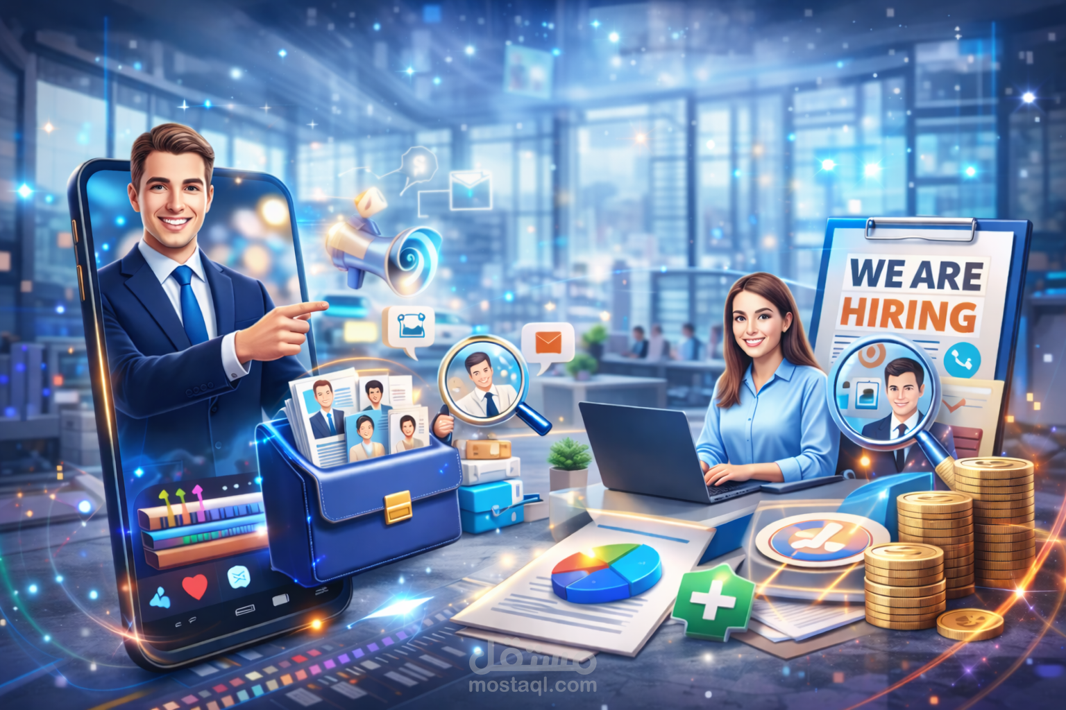 مونتاج ريلز توظيف وموارد بشرية بشكل احترافي وجذاب