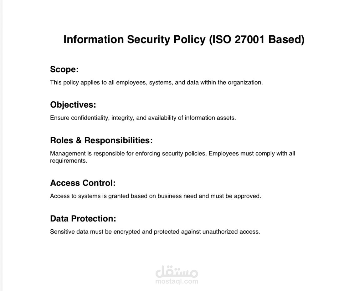 Information Security Policy (ISO 27001 Based)