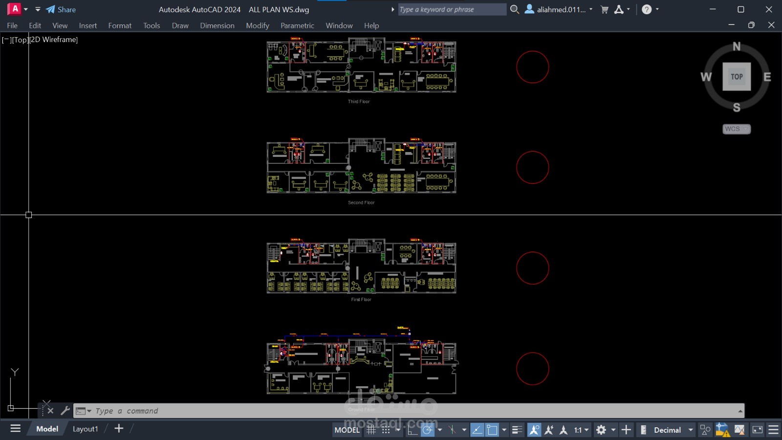 عمل تغذيه لمبني مكون من أربع أدوار