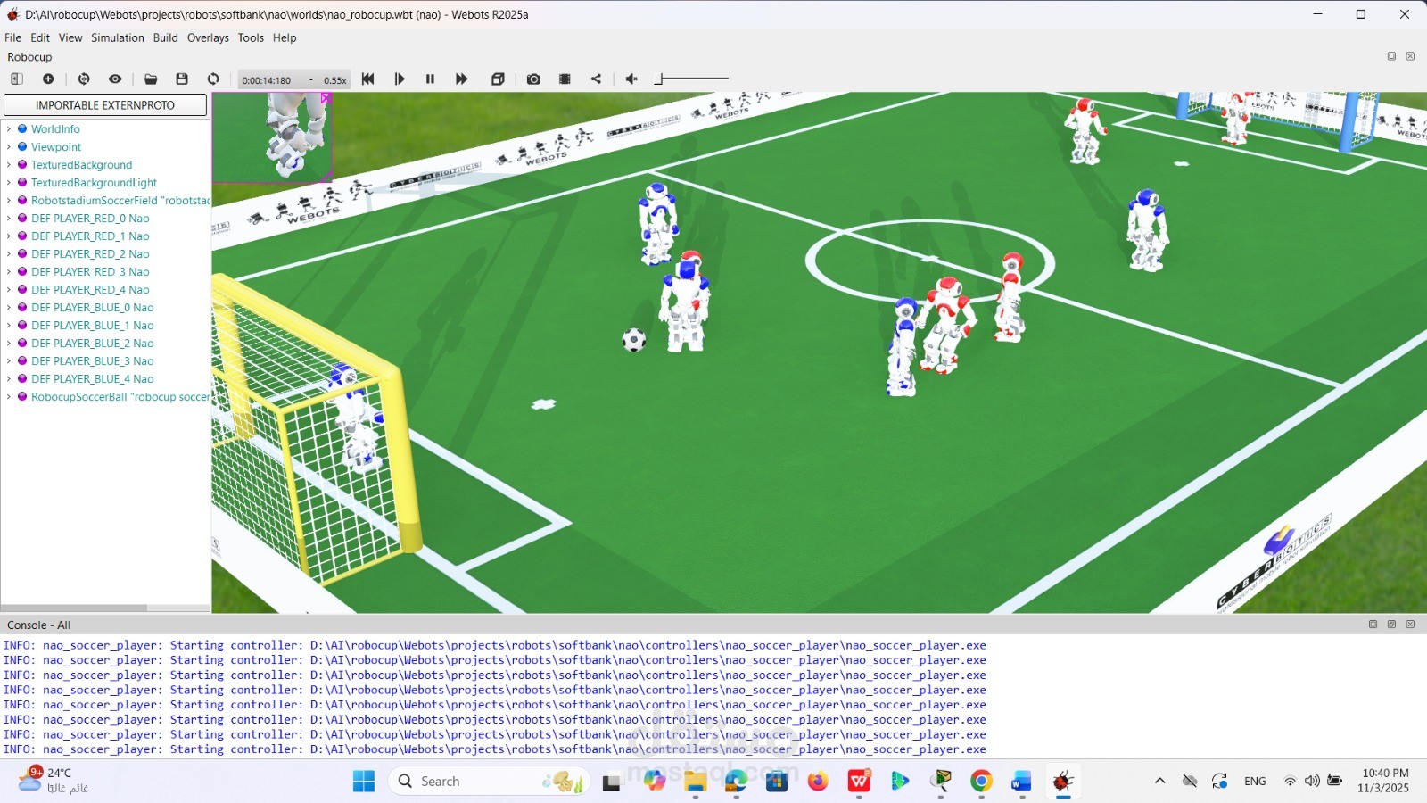برمجة وتطوير محاكاة روبوتات ذكية باستخدام Webots و RoboCup