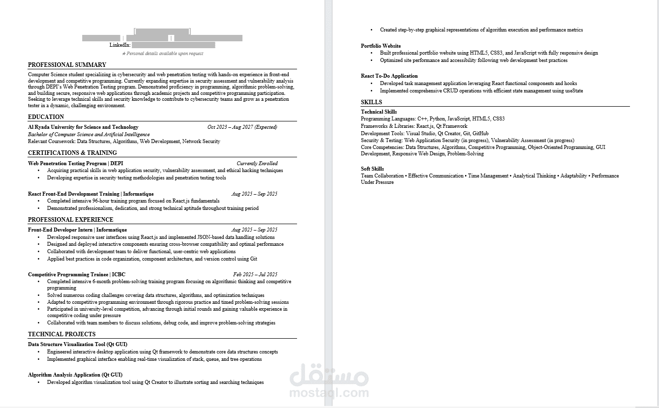 CV احترافي