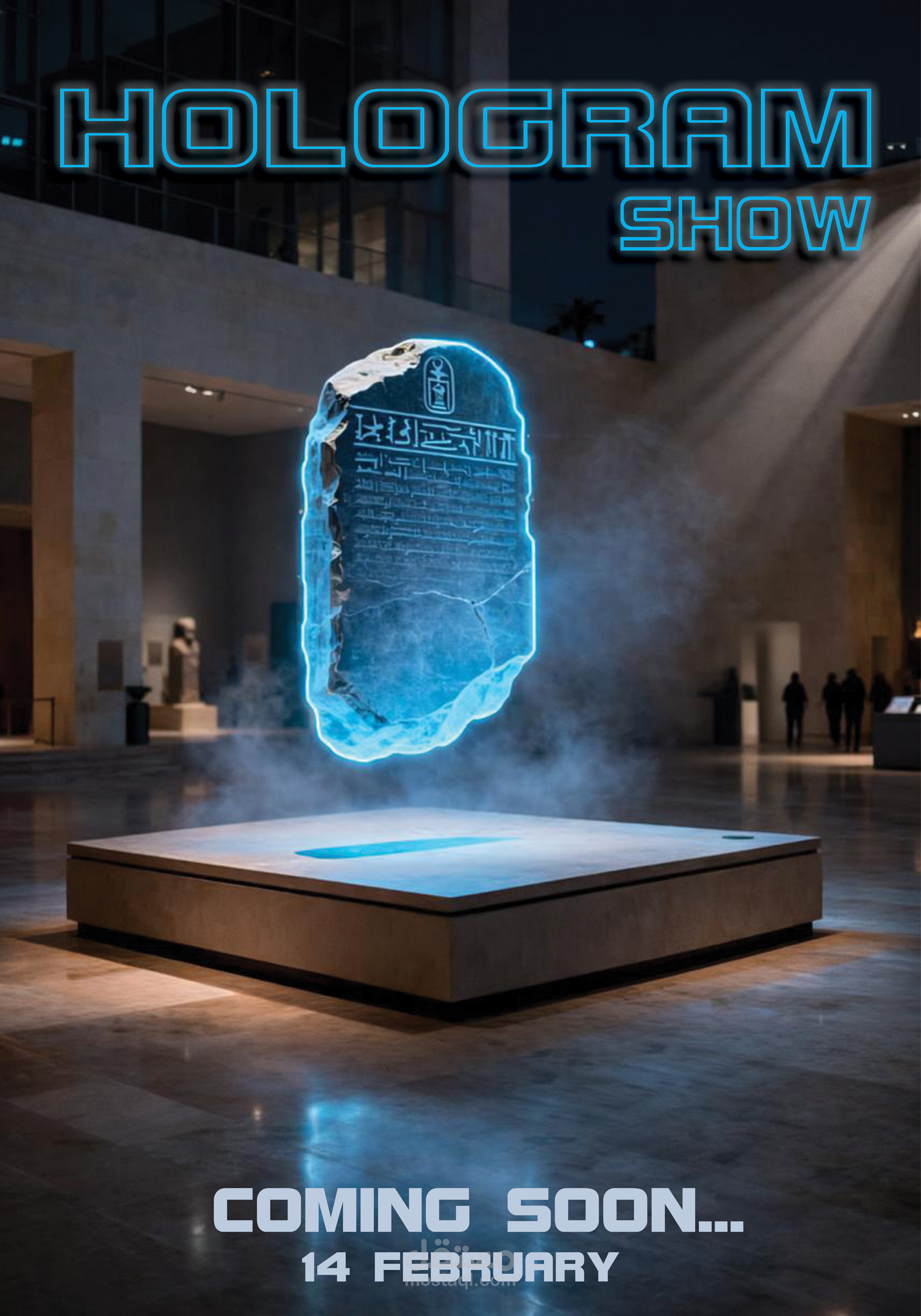 تصميم حملة اعلانية لمعرض الهولوجرام