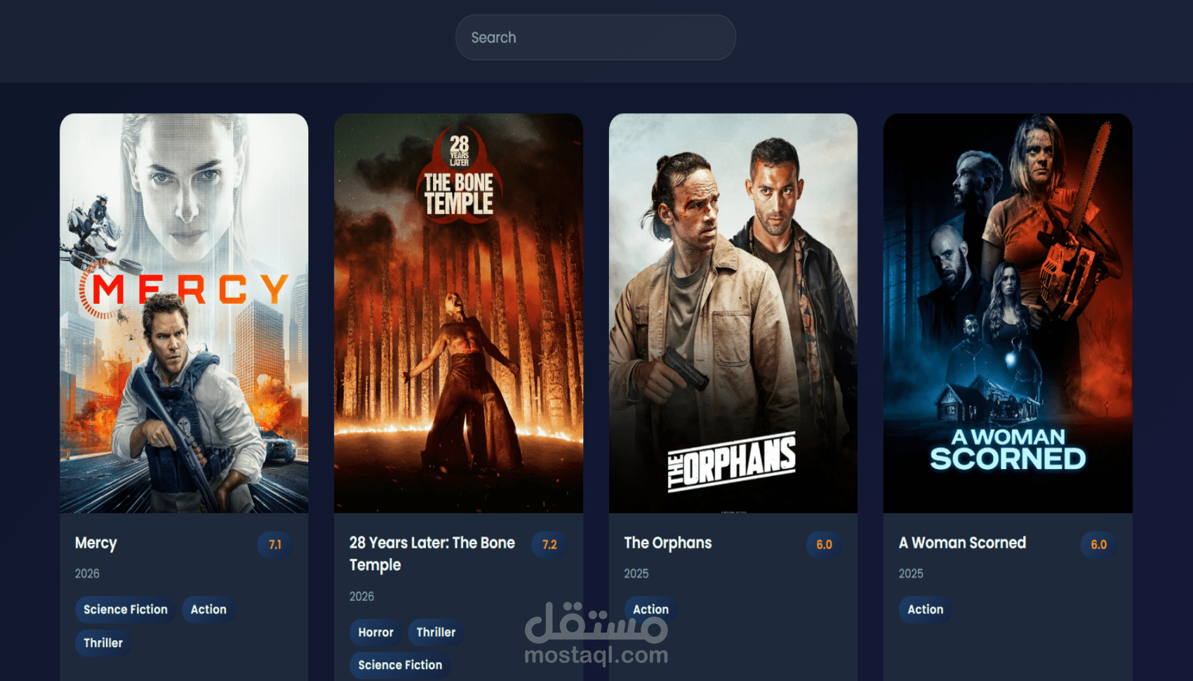 إنشاء موقع أفلام احترافي بتصميم عصري وسريع الاستجابة