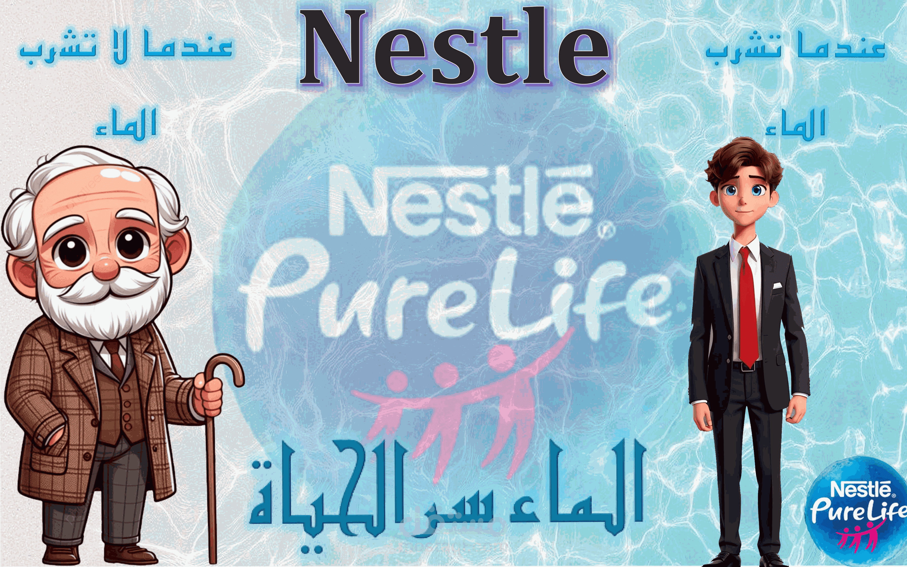 اعلان لشركة مياه معدنية