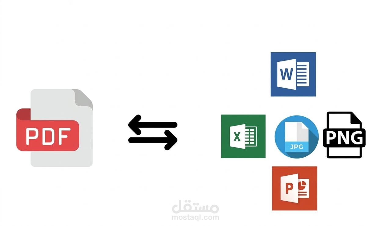 تحويل الملفات من PDF إلى Word Excel PowerPoint والعكس