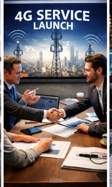 إدارة مبيعات حلول الخدمات الهندسية لمشروع إطلاق خدمات 4G وتوقيع عقد المشروع