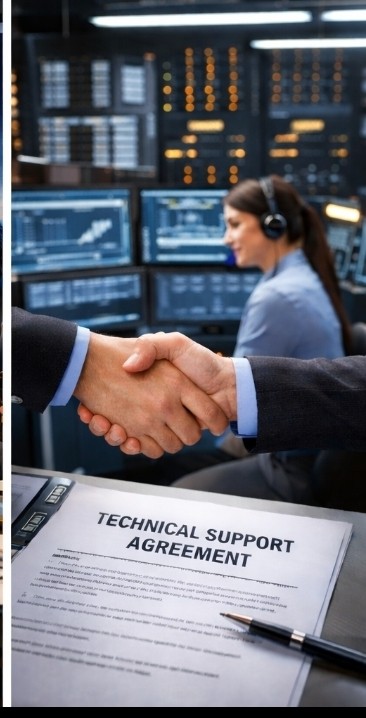 إدارة مبيعات حلول الخدمات لتوقيع أول عقد دعم فني للشبكة