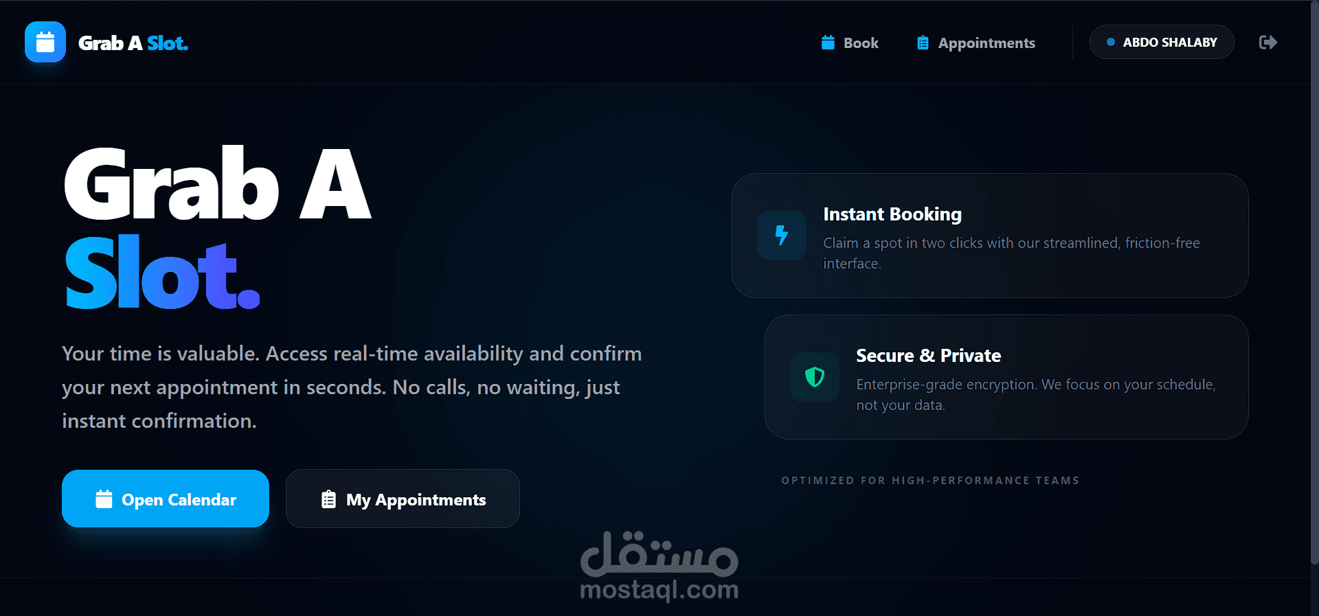 نظام حجز مواعيد ذكي ومتكامل (Appointment Booking System)