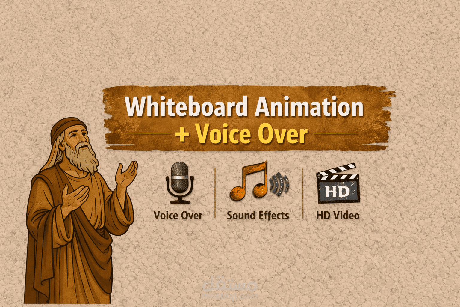 مصمم فيديوهات وايت بورد احترافية + تعليق صوتي ومؤثرات صوتية