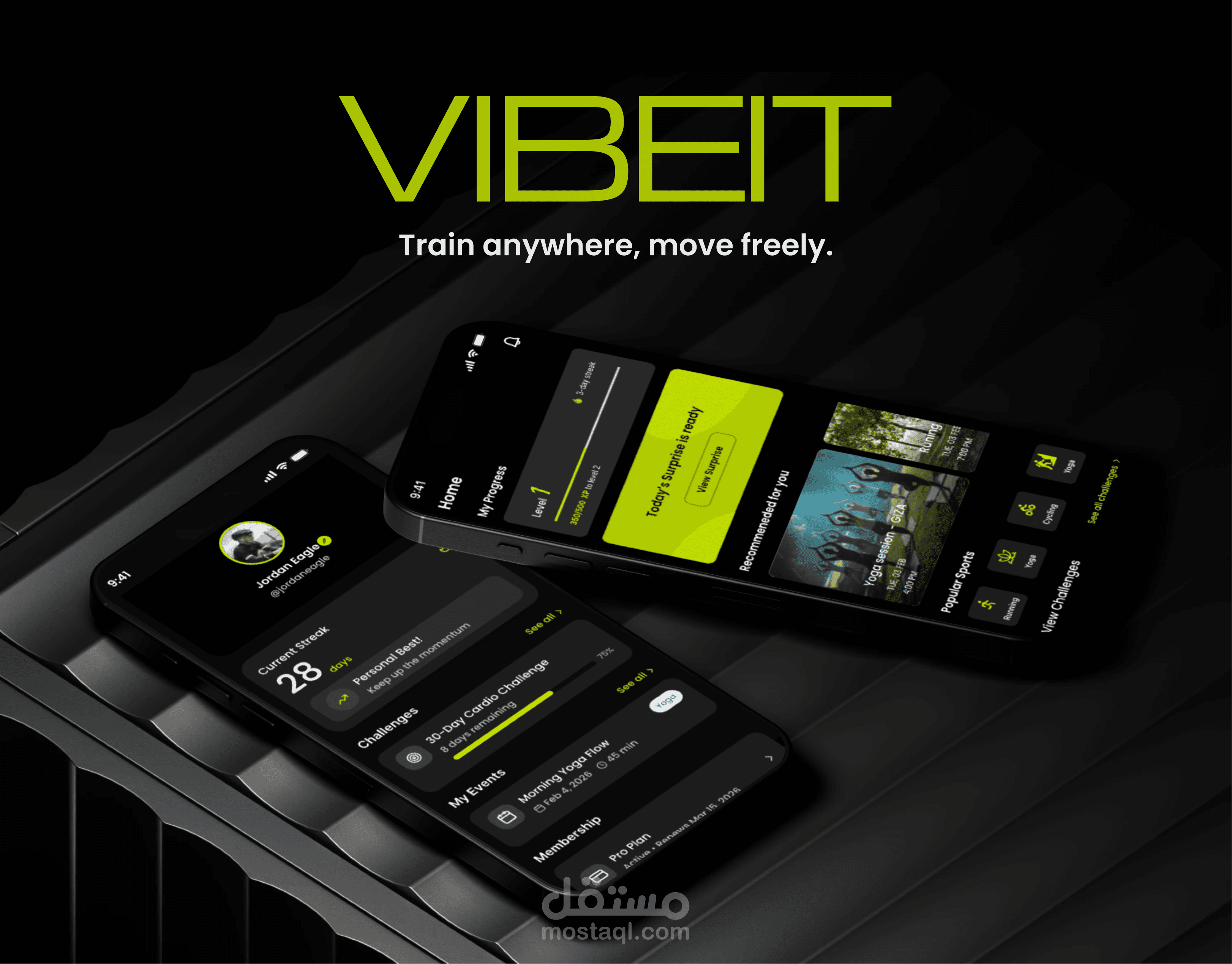 تصميم واجهة تطبيق انشطة_VibeIt mobile app