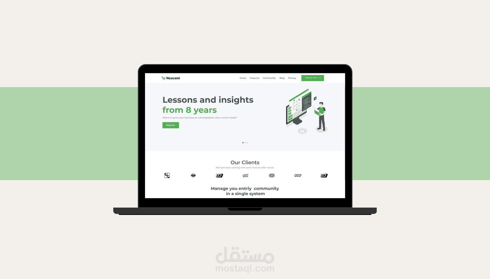 سأصمم لك واجهة موقع ويب احترافية تجذب المستخدمين