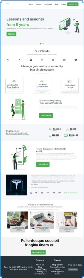 landing page لمنصة SAAS