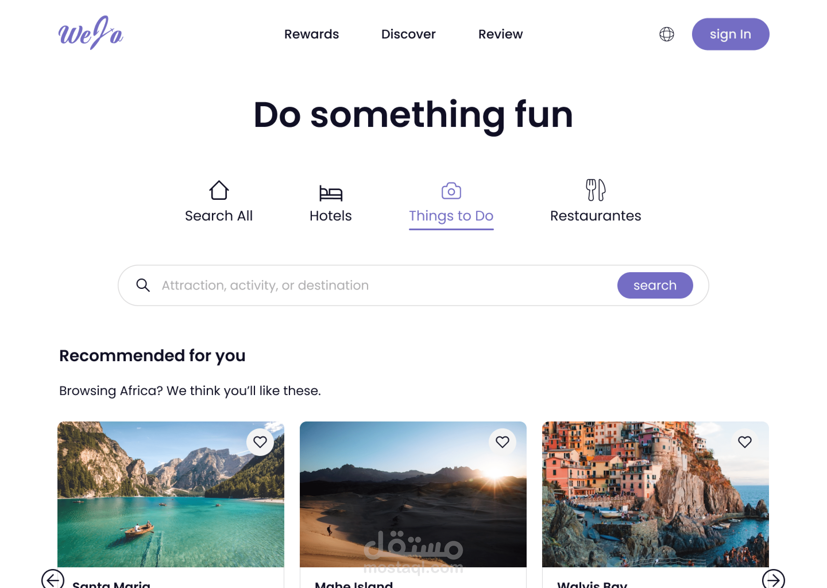 تصميم موقع ويب لحجز رحلات سفريه