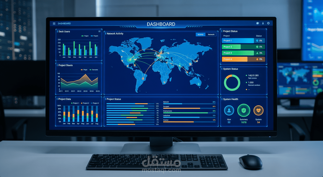 سأقوم بإنشاء Dashboard احترافي لتقارير المبيعات والأعمال