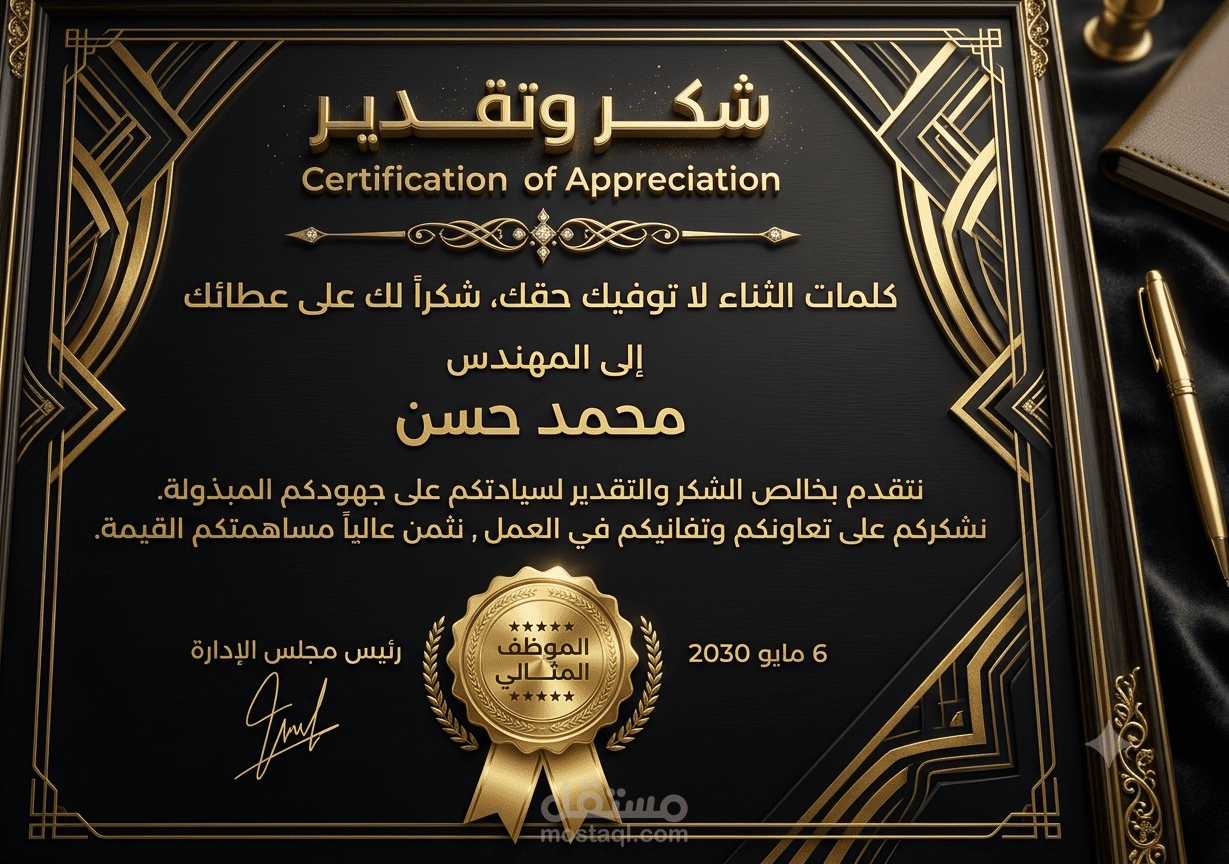 شهادة تقدير