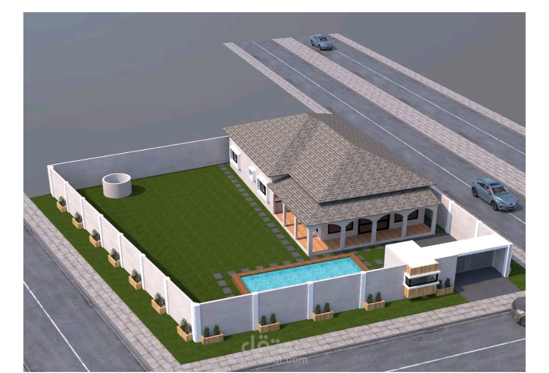 مشروع عقاري ذو طابق ارضي مع سطع مغلق غير قابلوسماحة خضراء + مسبح  استعمال