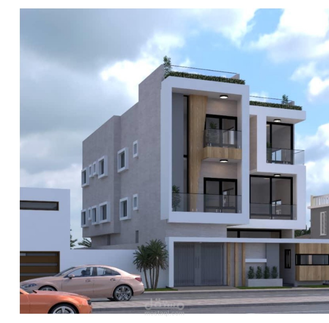 مشروع عقاري تجاري ذو طابق ارضي و طابقين وسطح قابل للاستعمال