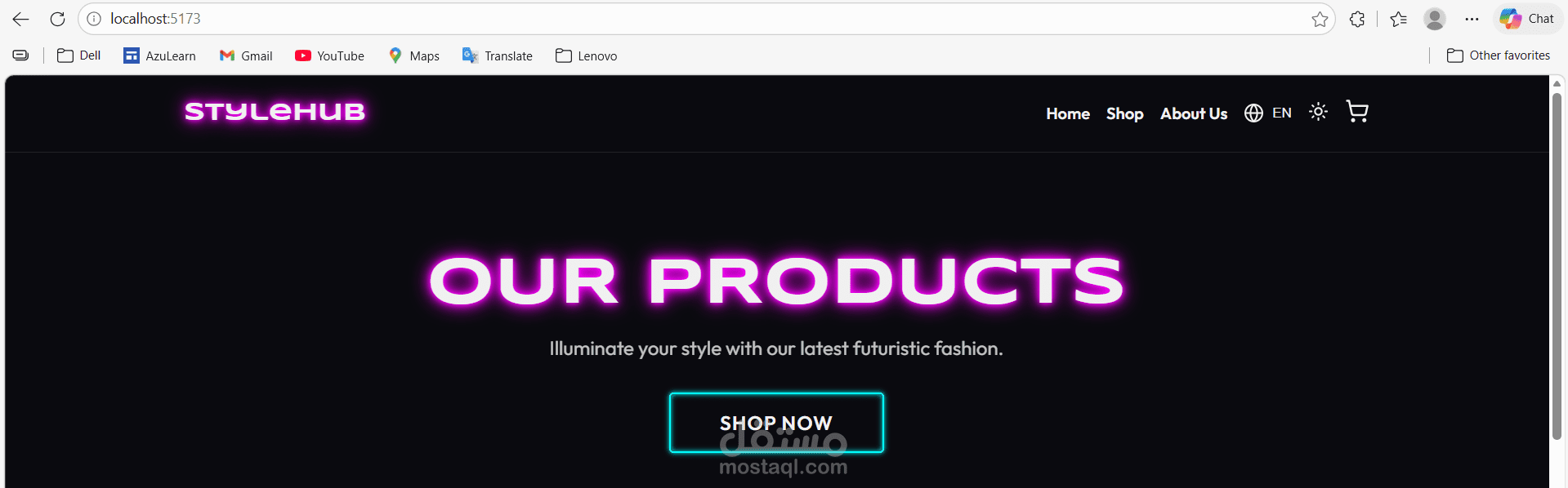 تصميم وتطوير متجر إلكتروني لمحل ملابس باستخدام React