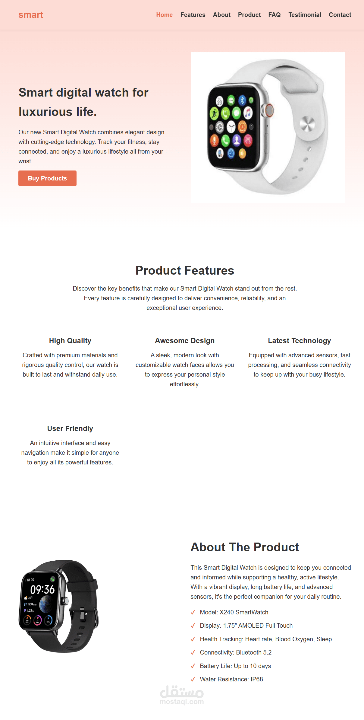 landing page