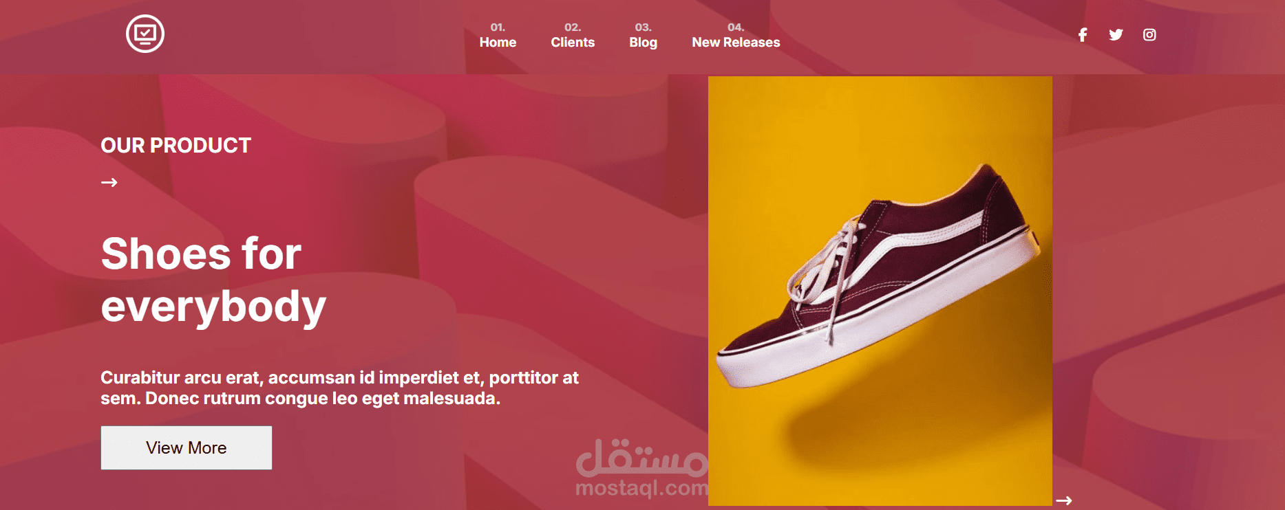 موقع لعرض منتجات (احذية)