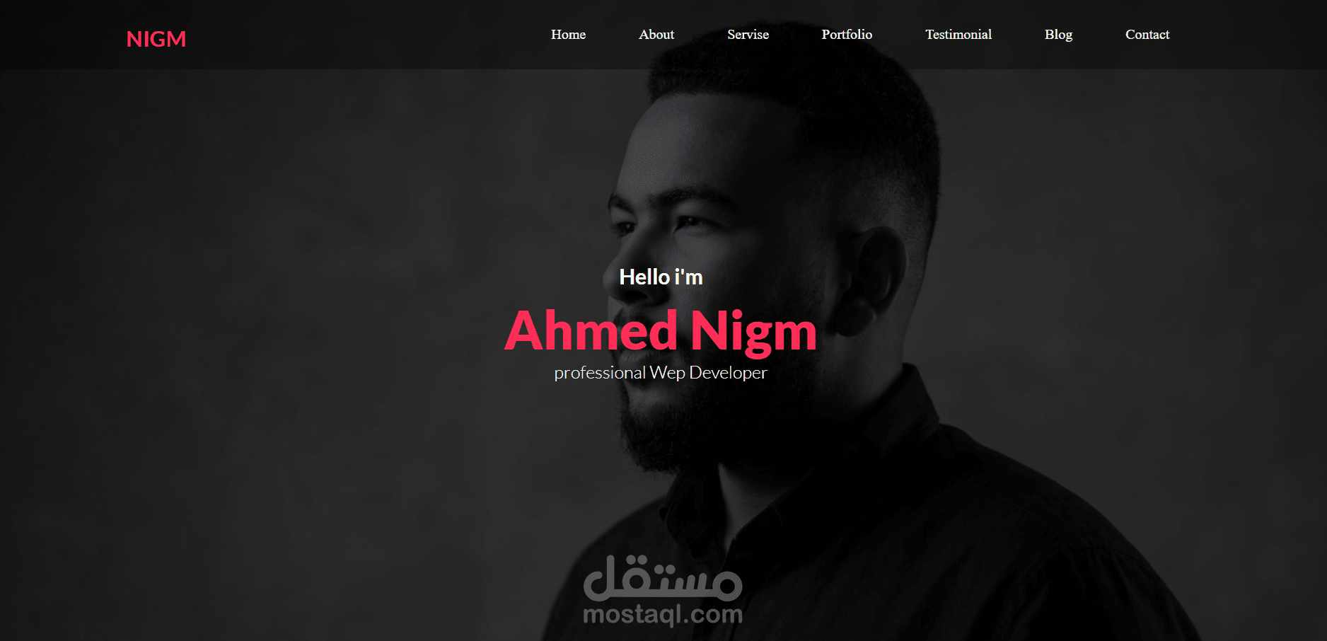 موقع شخصي احترافي متجاوب باستخدام HTML & CSS