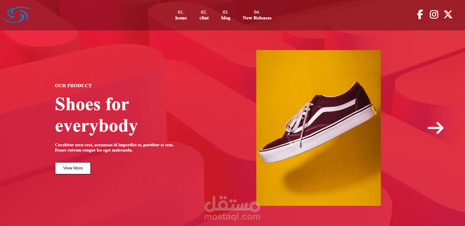 موقع ويب احترافي لبراند كوتشيات باستخدام HTML و CSS فقط