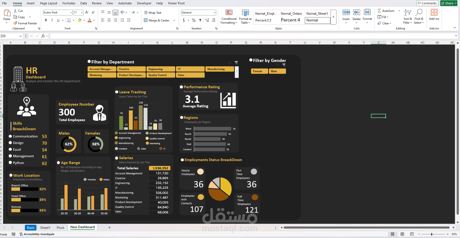 محلل بيانات ومطور تقارير إدارية ذكية ولوحات تحكم Excel Dashboards