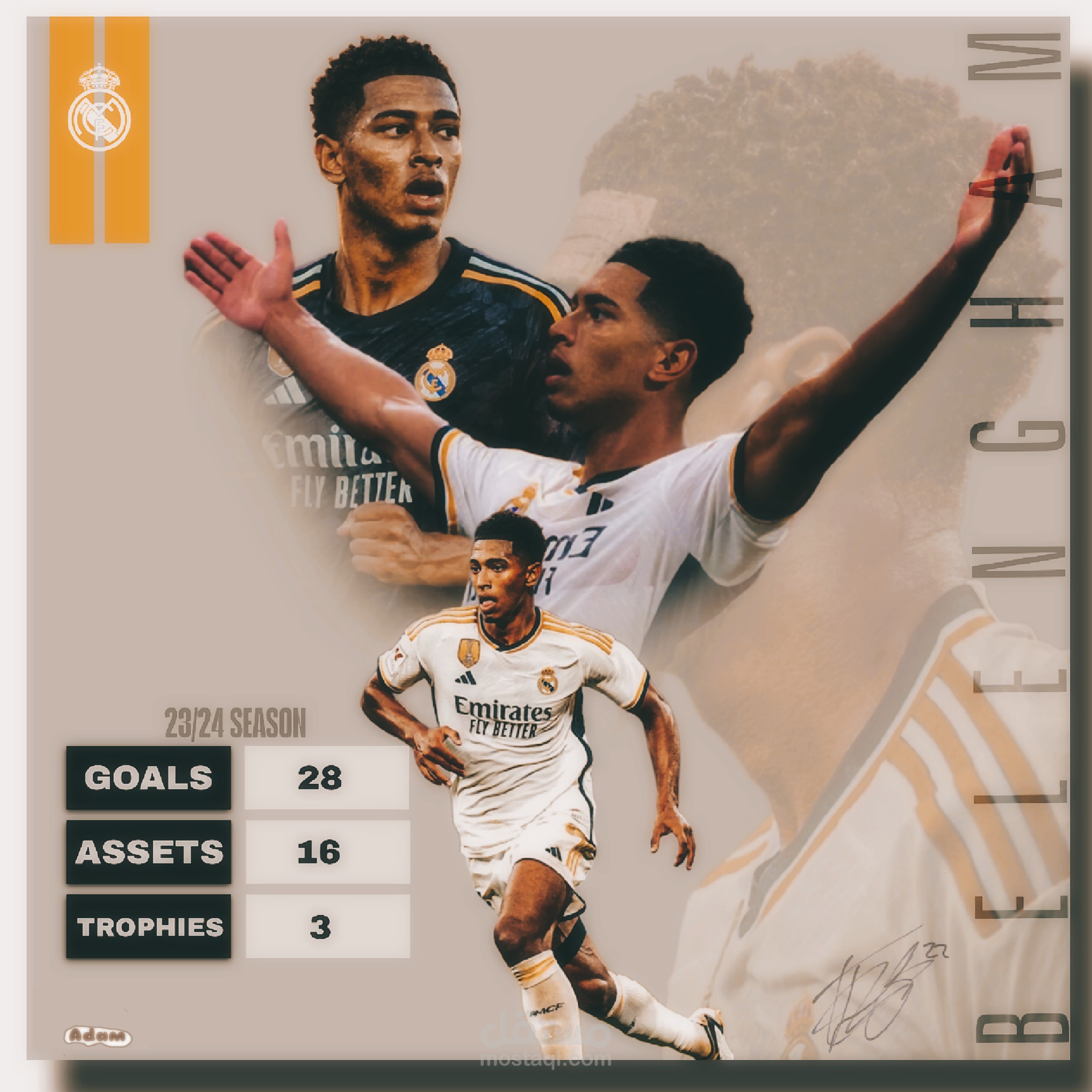 تصميم بوستر رياضي احترافي (Jude Bellingham)