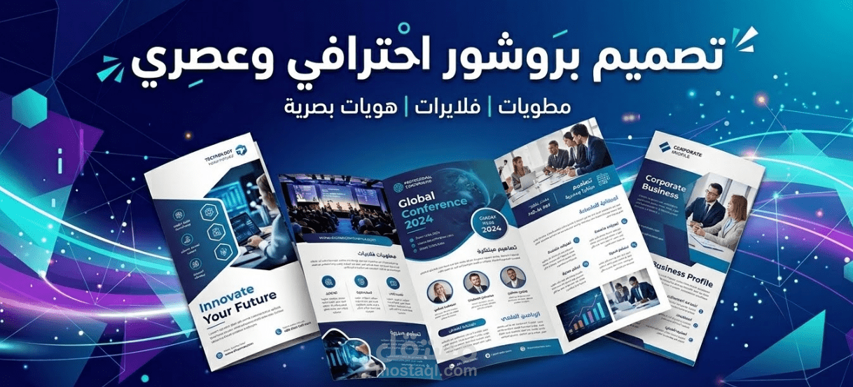 تصميم بروشور (مطوية) احترافي، عصري وجذاب