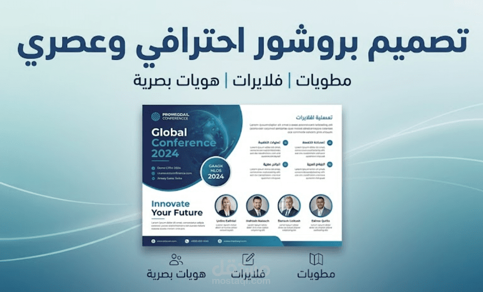 تصميم بروشور (مطوية) احترافي، عصري وجذاب