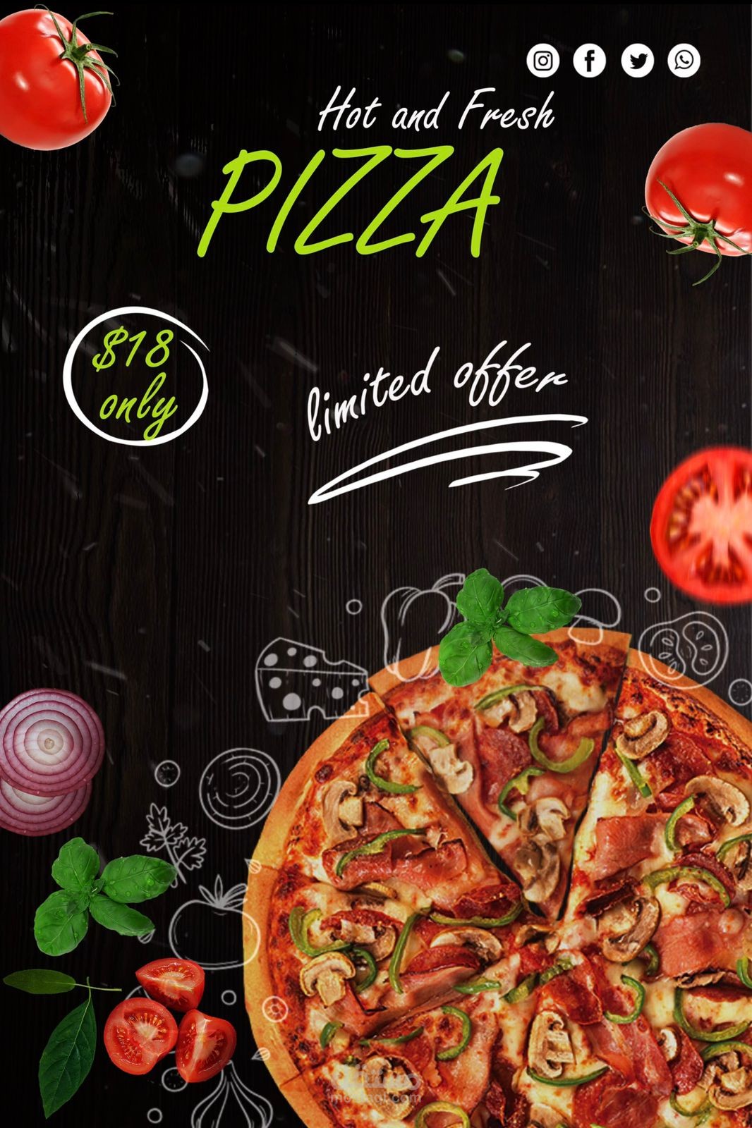 social media design for pizza restaurant