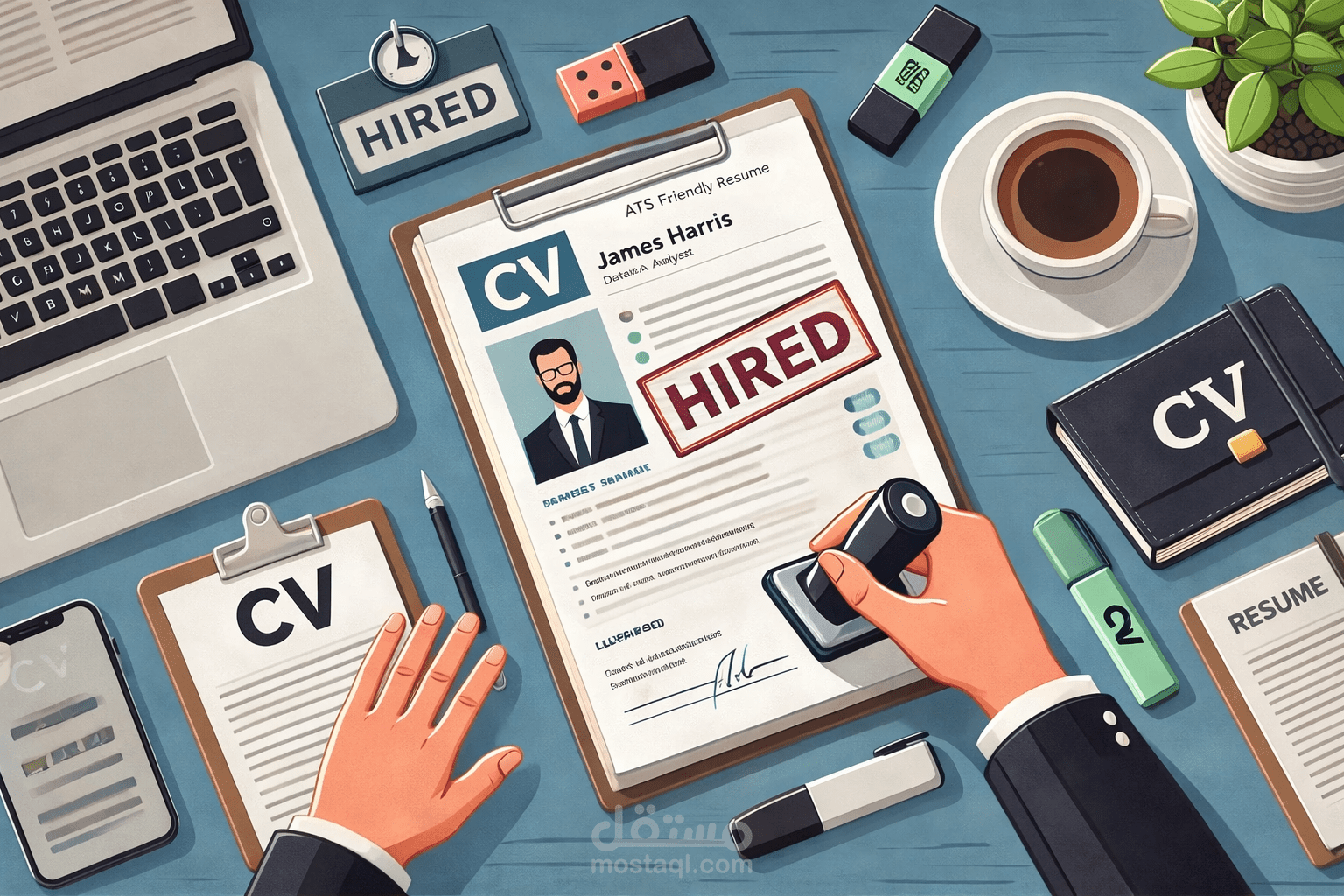 تصميم سيرة ذاتية احترافية متوافقة مع نظام ATS