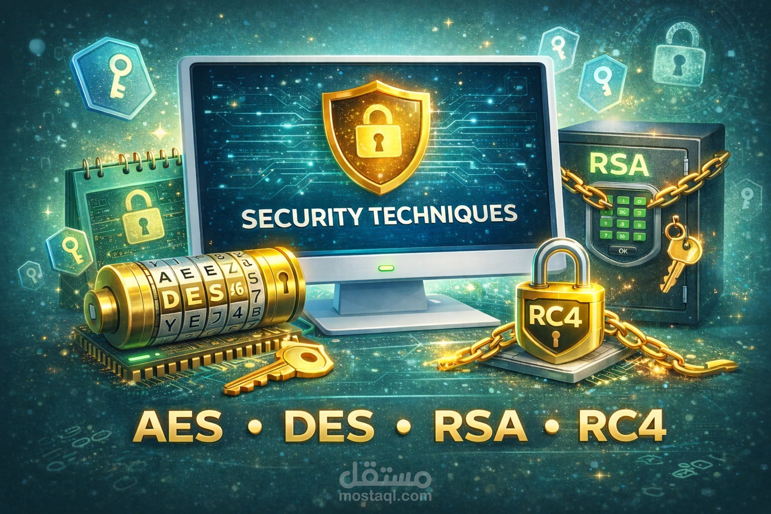 تصميم وتطوير واجهة رسومية لتطبيق تقنيات التشفير والأمان